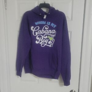 Jerzees Purple Hoodie with Blue Text